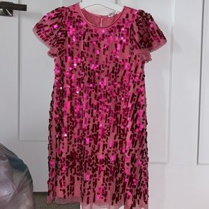 Sequin/Mesh Girl babydoll dress